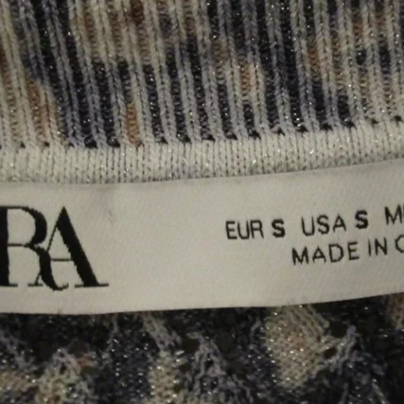 Zara sheer floral shimmering size small sweater high neck - Picture 4 of 6